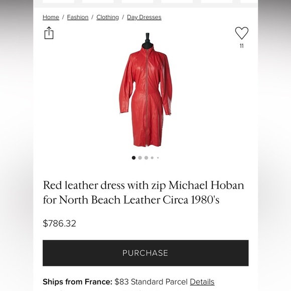 Authentic Vintage Michael Hoban North Beach Leather Dress XS - Picture 9 of 9